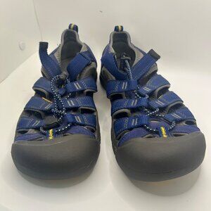 Keen blue gray yellow water hiking outdoor shoes kids 5